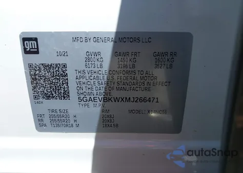 2021 Buick Enclave Awd Premium z USA, uszkodzony, nr VIN 5GAEVBKWXMJ266471